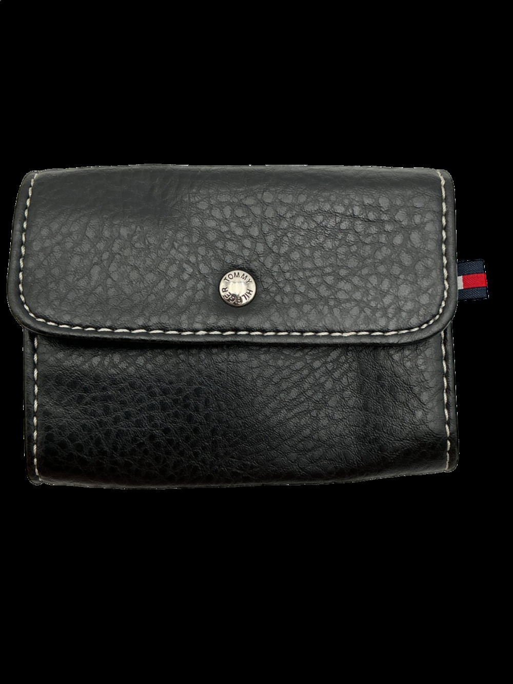 Tommy Hilfiger Pebbled Black Coin Case Pouch